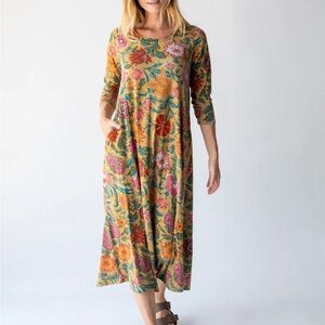 NATURAL LIFE Multicolor Floral Long Sleeve Dress